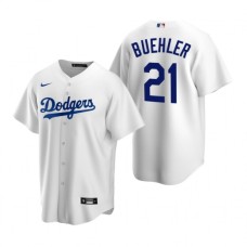 Men's Nike Los Angeles Dodgers #21 Walker Buehler White Home Stitched Baseball Jersey