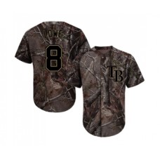 Men's Tampa Bay Rays #8 Brandon Lowe Authentic Camo Realtree Collection Flex Base Baseball Jersey