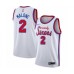 Men's Philadelphia 76ers #2 Moses Malone Authentic White Hardwood Classics Basketball Stitched Jersey