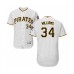 Men's Pittsburgh Pirates #34 Trevor Williams White Home Flex Base Authentic Collection Baseball Player Stitched Jersey