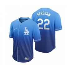 Men's Los Angeles Dodgers #22 Clayton Kershaw Royal Fade Nike Stitched Jersey