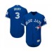 Men's Toronto Blue Jays #3 Brandon Drury Blue Alternate Flex Base Authentic Collection Baseball Player Stitched Jersey