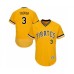 Men's Pittsburgh Pirates #3 Cole Tucker Gold Alternate Flex Base Authentic Collection Baseball Player Stitched Jersey