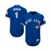 Men's Toronto Blue Jays #1 Alen Hanson Royal Blue Alternate Flex Base Authentic Collection Baseball Jersey