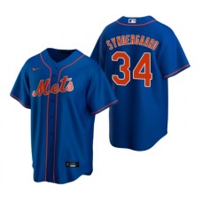 Men's Nike New York Mets #34 Noah Syndergaard Royal Alternate Stitched Baseball Jersey