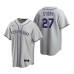 Men's Nike Colorado Rockies #27 Trevor Story Gray Road Stitched Baseball Jersey