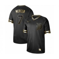 Men's Detroit Tigers #7 Jordy Mercer Authentic Black Gold Fashion Baseball Stitched Jersey