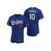 Men's Los Angeles Dodgers #10 Justin Turner Nike Royal Authentic 2020 Alternate Stitched Jersey