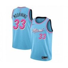 Men's Miami Heat #33 Alonzo Mourning Swingman Blue Basketball Stitched Jersey - 2019 20 City Edition