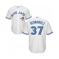 Men's Toronto Blue Jays #37 Teoscar Hernandez Replica White Home Baseball Jersey