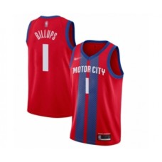 Men's Detroit Pistons #1 Chauncey Billups Swingman Red Basketball Stitched Jersey - 2019 20 City Edition