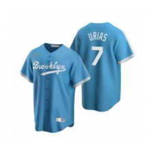 Men's Los Angeles Dodgers #7 Julio Urias Nike Light Blue Cooperstown Collection Alternate Stitched Jersey