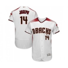 Men's Arizona Diamondbacks #14 Caleb Joseph White Home Authentic Collection Flex Base Baseball Jersey