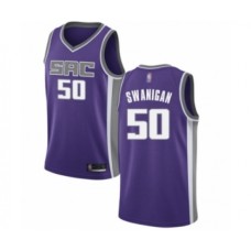 Men's Sacramento Kings #50 Caleb Swanigan Authentic Purple Basketball Jersey - Icon Edition