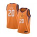 Men's Phoenix Suns #20 Dario Saric Authentic Orange Finished Basketball Stitched Jersey - Statement Edition