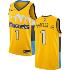 Men's Nike Denver Nuggets #1 Michael Porter Jr. Yellow NBA Swingman Statement Edition Jersey