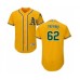 Men's Oakland Athletics #62 Lou Trivino Gold Alternate Flex Base Authentic Collection Baseball Player Stitched Jersey