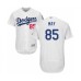 Men's Los Angeles Dodgers #85 Dustin May White Home Flex Base Authentic Collection Baseball Player Stitched Jersey