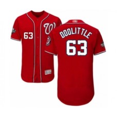 Men's Washington Nationals #63 Sean Doolittle Red Alternate Flex Base Authentic Collection 2019 World Series Bound Baseball Stitched Jersey