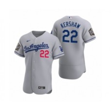 Men's Los Angeles Dodgers #22 Clayton Kershaw Nike Gray 2020 World Series Authentic Road Stitched Jersey