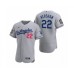 Men's Los Angeles Dodgers #22 Clayton Kershaw Nike Gray 2020 World Series Authentic Road Stitched Jersey