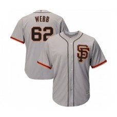 Men's San Francisco Giants #62 Logan Webb Grey Alternate Flex Base Authentic Collection Baseball Player Stitched Jersey