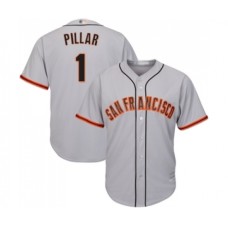 Men's San Francisco Giants #1 Kevin Pillar Replica Grey Road Cool Base Baseball Jersey