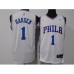 Men's Philadelphia 76ers #1 James Harden White 75th Anniversary Association Edition Swingman Stitched Jersey