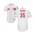 Men's Cincinnati Reds #35 Tanner Roark White Home Flex Base Authentic Collection Baseball Jersey