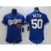 Men's Nike Los Angeles Dodgers #50 Mookie Betts Blue Elite Series Champions Stitched Jersey