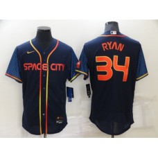 Men's Houston Astros #34 Nolan Ryan Nike Navy 2022 City Connect Player Stitched Jersey