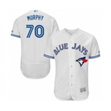 Men's Toronto Blue Jays #70 Patrick Murphy White Home Flex Base Authentic Collection Baseball Player Stitched Jersey