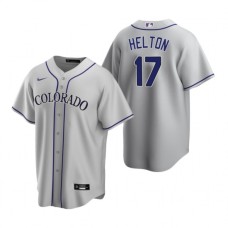 Men's Nike Colorado Rockies #17 Todd Helton Gray Road Stitched Baseball Jersey