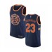 Men's New York Knicks #23 Mitchell Robinson Authentic Navy Blue Basketball Jersey - City Edition