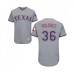 Men's Texas Rangers #36 Edinson Volquez Grey Road Flex Base Authentic Collection Baseball Jersey