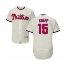 Men's Philadelphia Phillies #15 Andrew Knapp Cream Alternate Flex Base Authentic Collection Baseball Player Stitched Jersey