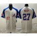 Men's Atlanta Braves #27 Austin Riley Number White 2023 City Connect Cool Base Stitched Jersey