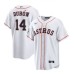 Men's Houston Astros #14 Mauricio Dubn Nike White Home Replica Player Stitched Jersey