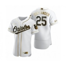 Men's Baltimore Orioles #25 Anthony Santander Nike White Authentic Golden Edition Stitched Jersey