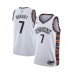 Men's Brooklyn Nets #7 Kevin Durant Swingman White Basketball Stitched Jersey - 2019 20 City Edition