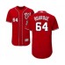 Men's Washington Nationals #64 James Bourque Red Alternate Flex Base Authentic Collection Baseball Player Stitched Jersey