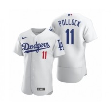 Men's Mlb Los Angeles Dodgers #11 A.J. Pollock Nike White 2020 Authentic Stitched Jersey