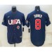 Men's USA Baseball #8 Trea Turner 2023 Navy World Baseball Classic Stitched Jersey