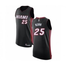 Men's Miami Heat #25 Kendrick Nunn Authentic Black Basketball Stitched Jersey - Icon Edition