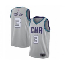 Men's Jordan Charlotte Hornets #3 Terry Rozier Swingman Gray Basketball Stitched Jersey - 2019 20 City Edition