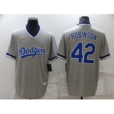 Men's Nike Los Angeles Dodgers #42 Jackie Robinson Gray Throwback Stitched Jersey