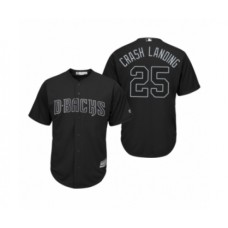 Men's Arizona Diamondbacks #25 Archie Bradley Crash Landing Black 2019 Players' Weekend Replica Stitched Jersey