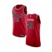 Men's Chicago Bulls #21 Thaddeus Young Authentic Red Basketball Jersey - Icon Edition