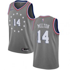 Men's Nike Philadelphia 76ers #14 Shake Milton Swingman Gray NBA Jersey - City Edition