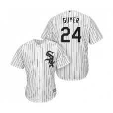 Men's Chicago White Sox #24 Brandon Guyer Replica White Home Cool Base Baseball Jersey